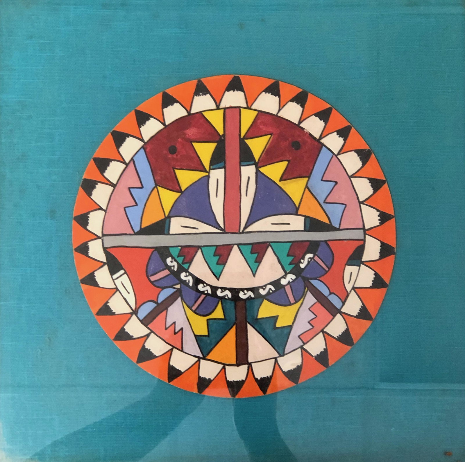 Vintage Native American Indian Watercolor Painting (1 of 3)