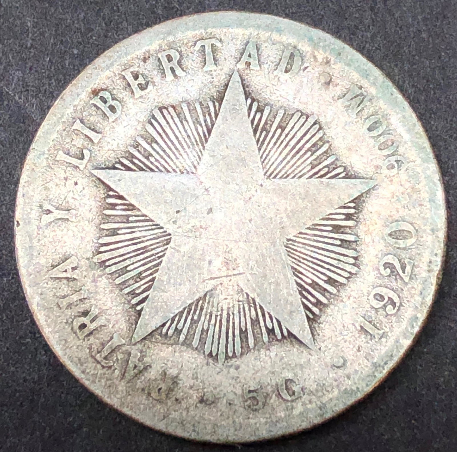 1920 SILVER Rep de CUBA Veinte 20 centavos (1 of 2)