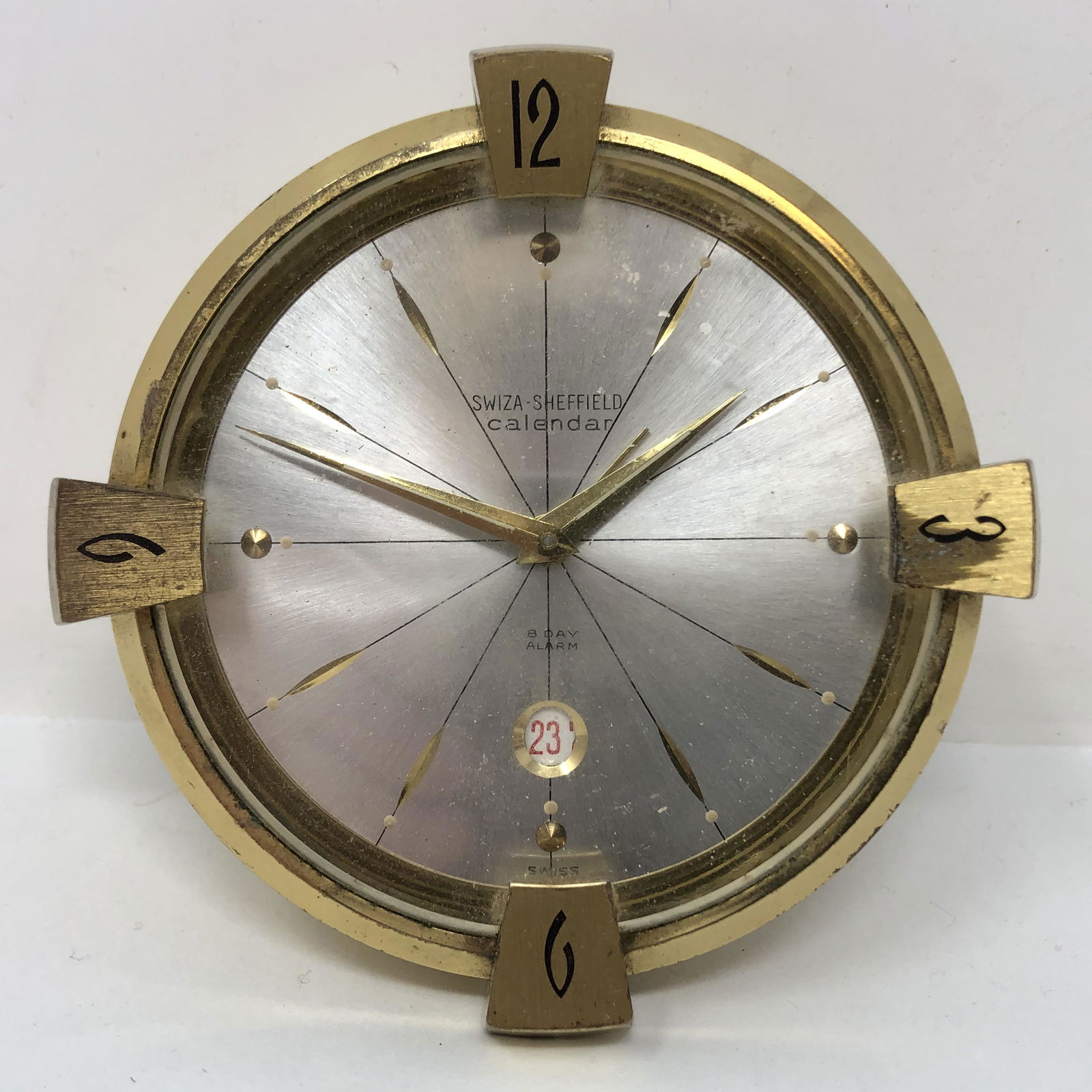 SWIZASHEFFIELD Calendar Desk Clock Barnebys
