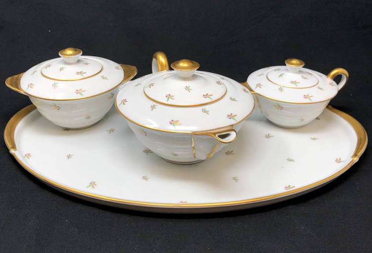 Limoges Porcelain Gold Trim Teaset