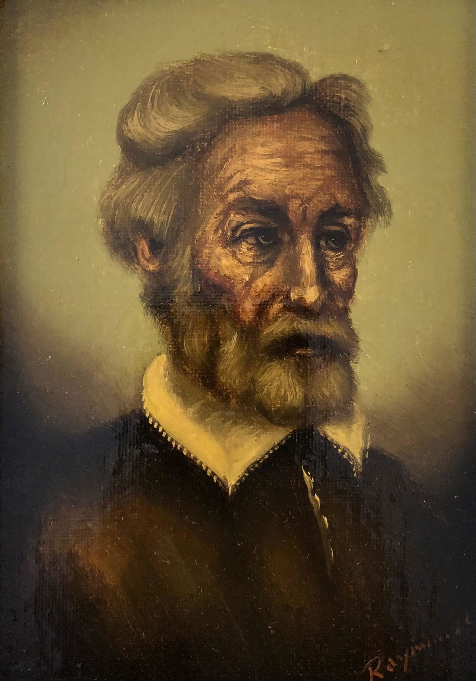 Antique oil/canvas signed obscured ?R+M69oy? (1 of 4)