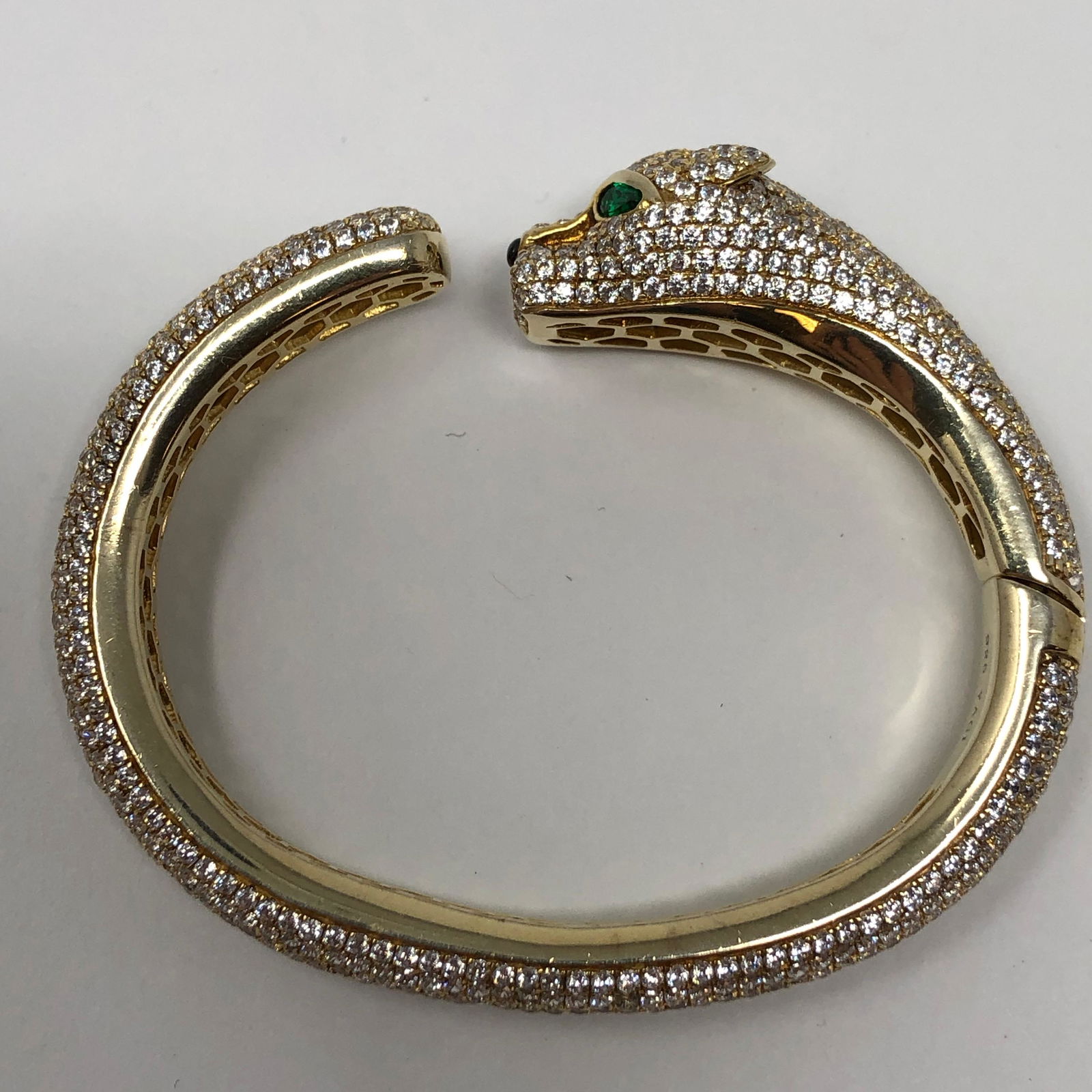 Tiger Cartier Style Sterling Silver Gold Tone Bracelet (1 of 4)