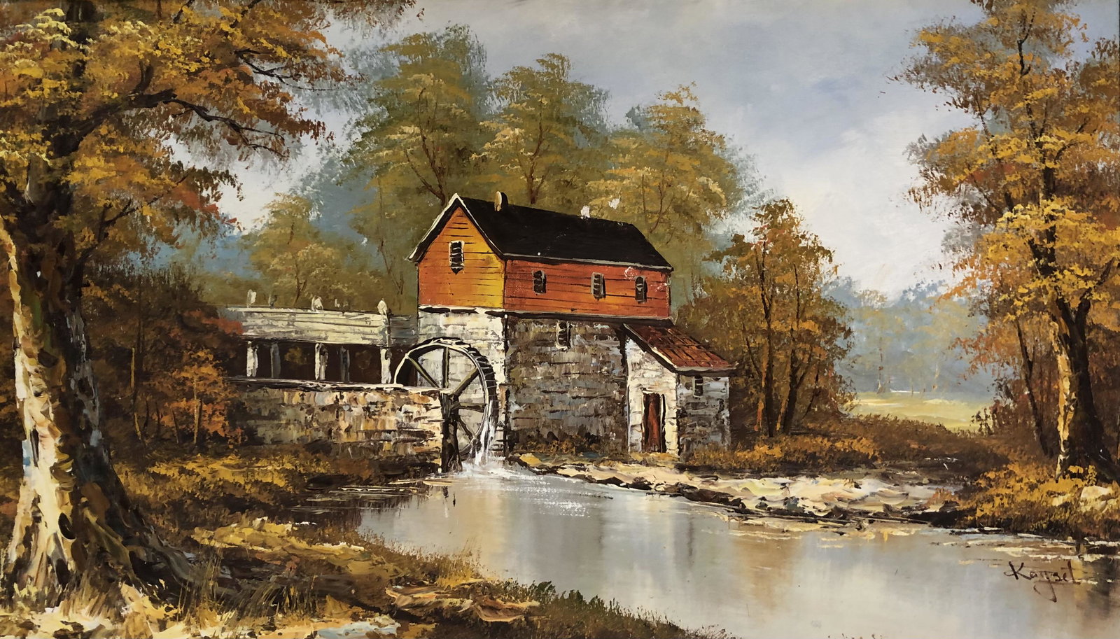 KAYSET oil on board MIRROR framed (1 of 3)