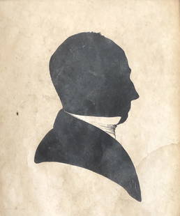 Original Antique 19 th  Century Silhouette / Gentleman: Description: Original antique 19th Century Silhouette / Gentleman PortraitMedium: Watercolor on PaperMeasurement approximate: 9 x 8 InchesShipping cost: $20