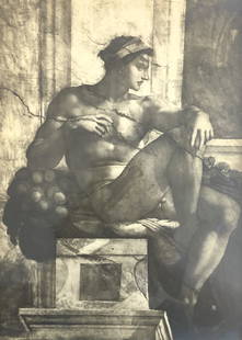 PRINT/ Roma ? Figura decorative (Michelangelo): Description: Imprint signed Roma ? Figura decorative (Michelangelo) Capella Sistina Anderson - RomaMedium: PaperMeasurement approximate: 13 x12 InchesShipping cost: $25 Different rate to California,