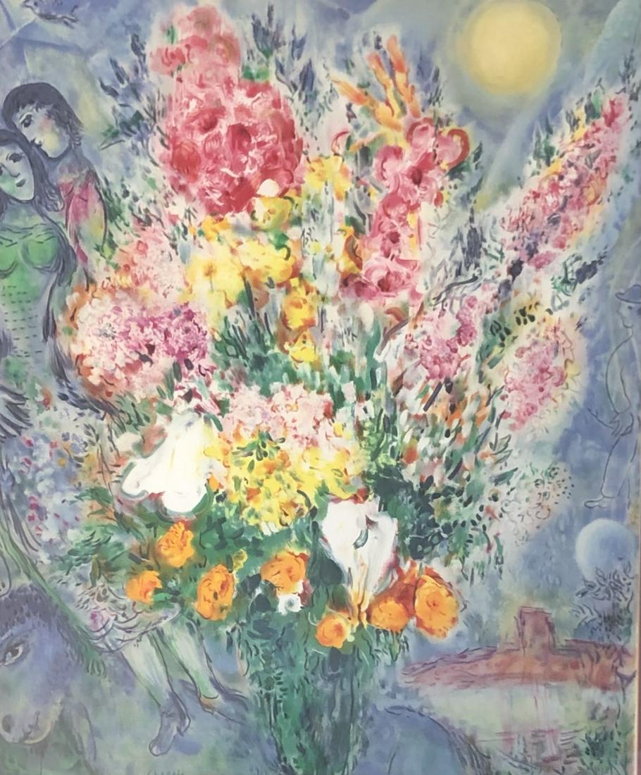 Stone signed Marc Chagall lithograph/ LOVERS BOUQUET (1 of 4)