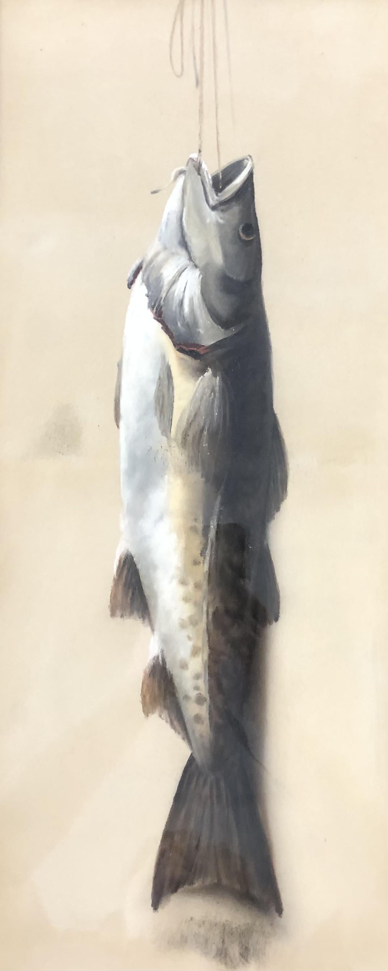 Antique ATLANTIC CODFISH color lithograph framed glass (1 of 3)