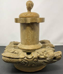 Antique Soapstone Incense Burner: Antique Soapstone Incense Burner. Approximate measurements: 8.5 x 6.75 x 6.75 x inches. Materials: Soapstone. Shipping cost: $20. Different rate to California, Alaska, Hawaii and all international