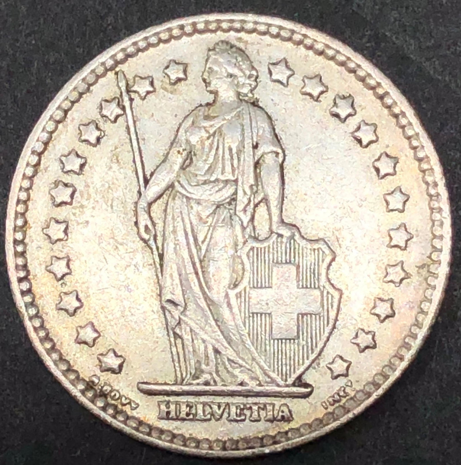 SILVER 1940 Switzerland 1 Fr. (1 of 2)