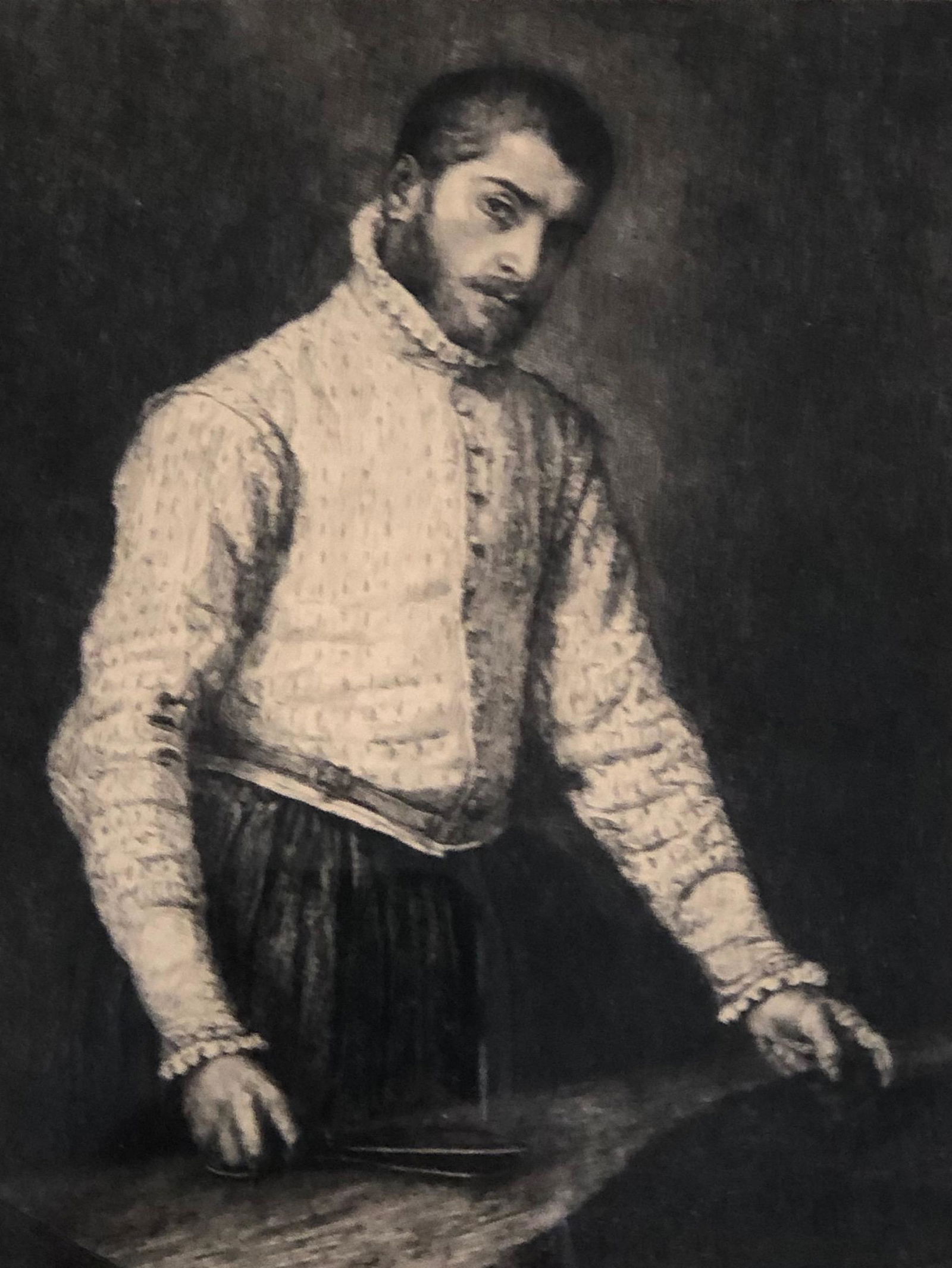 Giovanni Battista Moroni Etched by P LE RAT / Taylor: Description: Giovanni Battista Moroni Etched by P LE RAT/Title: Portrait of a Taylor Taylor. History on back, see photos. Approximate measurements: 19 x 15 total in frame, 7 x 6 inches art image area.