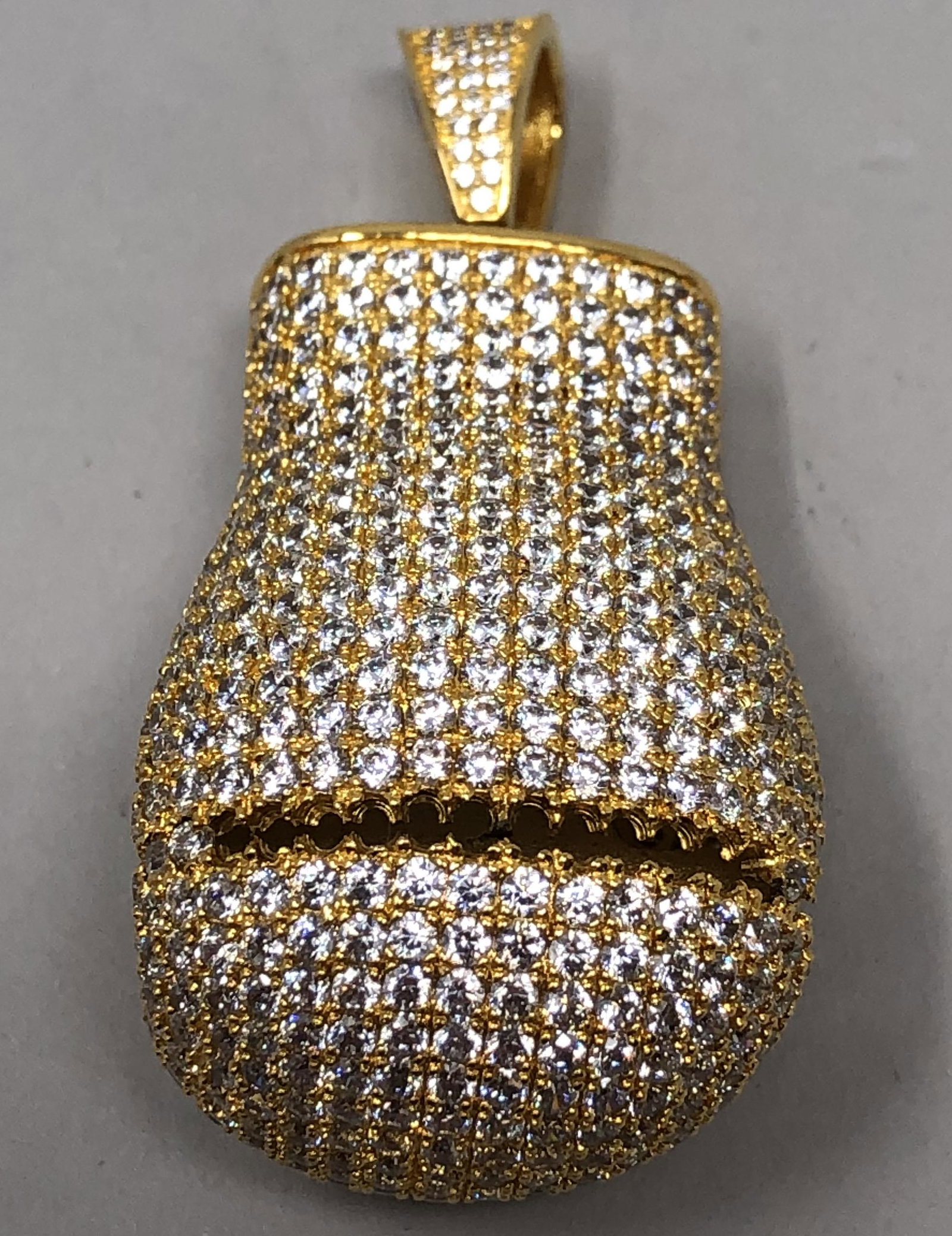 Gilt Swarovski sparkling boxing Sterling silver glove (1 of 3)