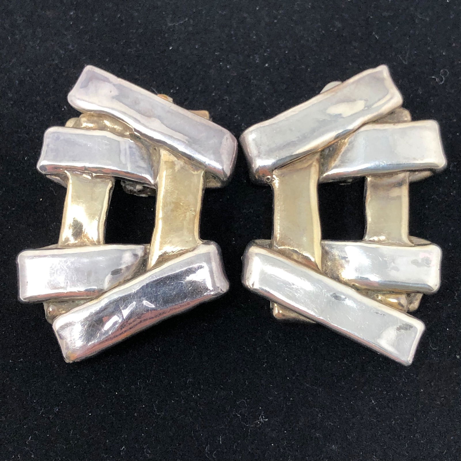 Large Israeli Elegant sterling silver earrings (1 of 3)