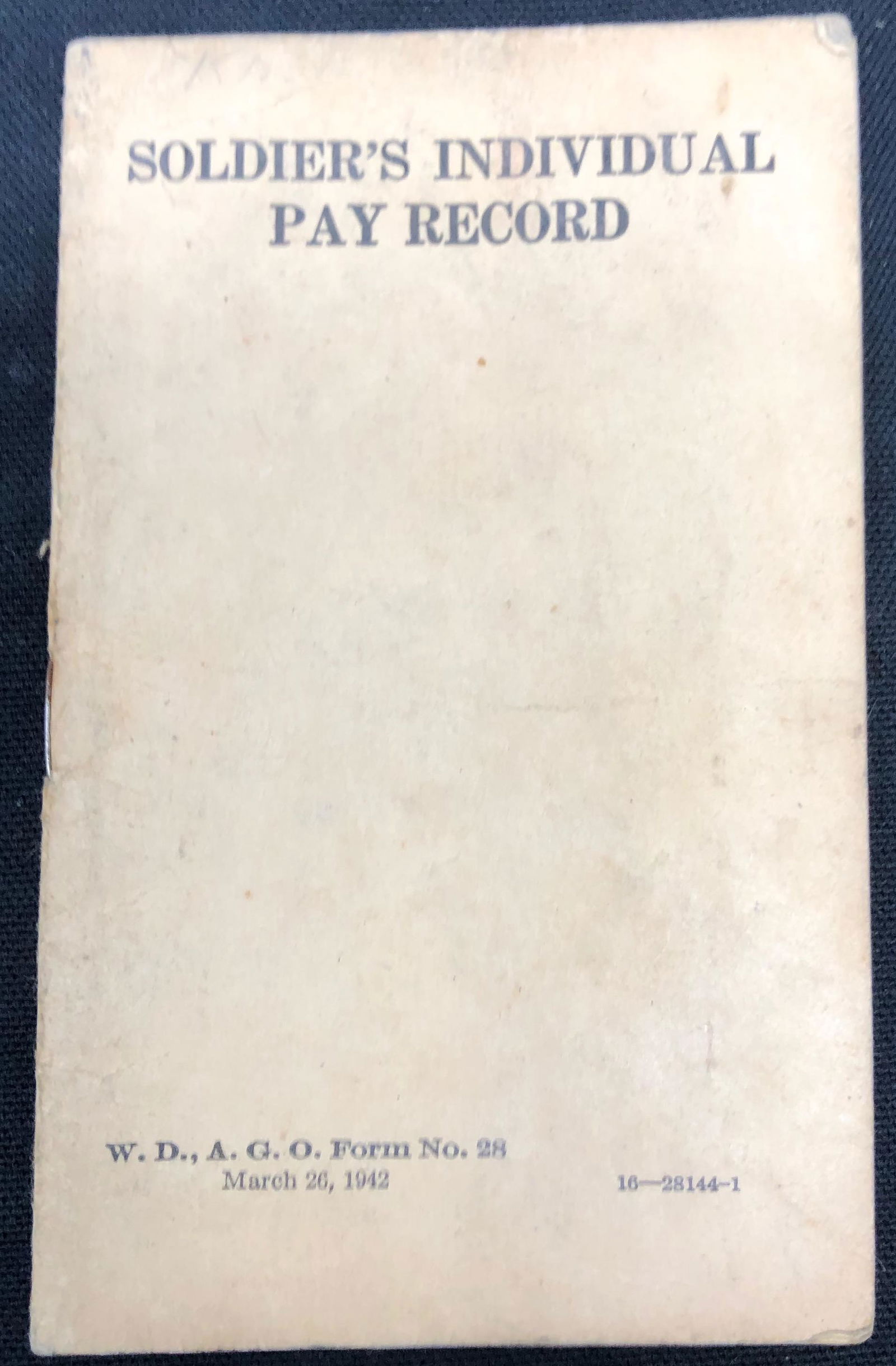 WW2 1945 SOLDIERS INDIVIDUAL PAY RECORD book (1 of 3)
