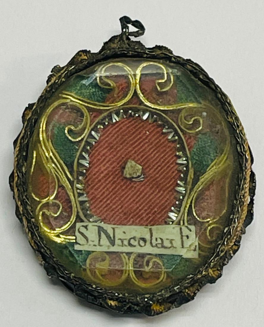 St. Nicolas Relic Icon/ Red Wax Seal on the Back (1 of 4)