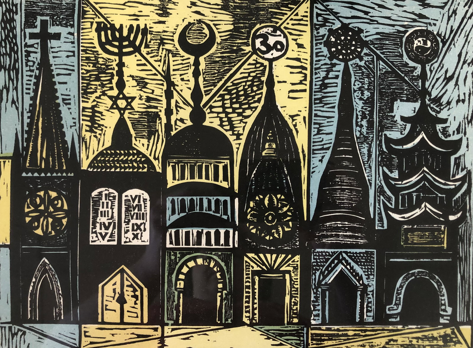 Irving AMEN #119/200 Wood Block Lithograph (1 of 5)