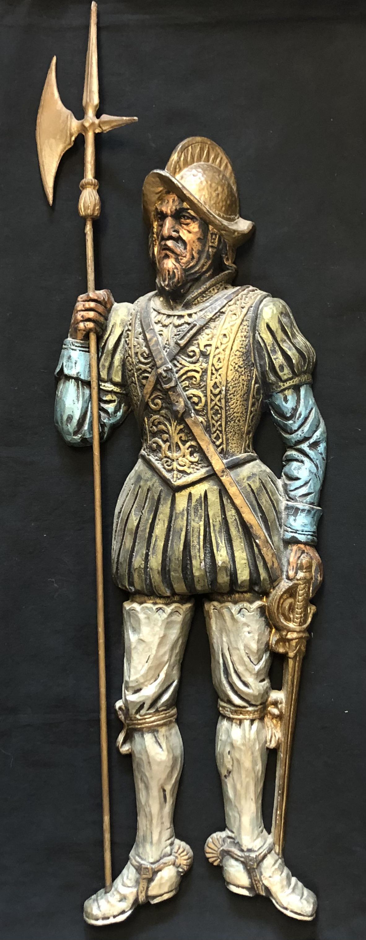 Cast Bronze Full Body Conquistador/Movable Spear Statue (1 of 3)