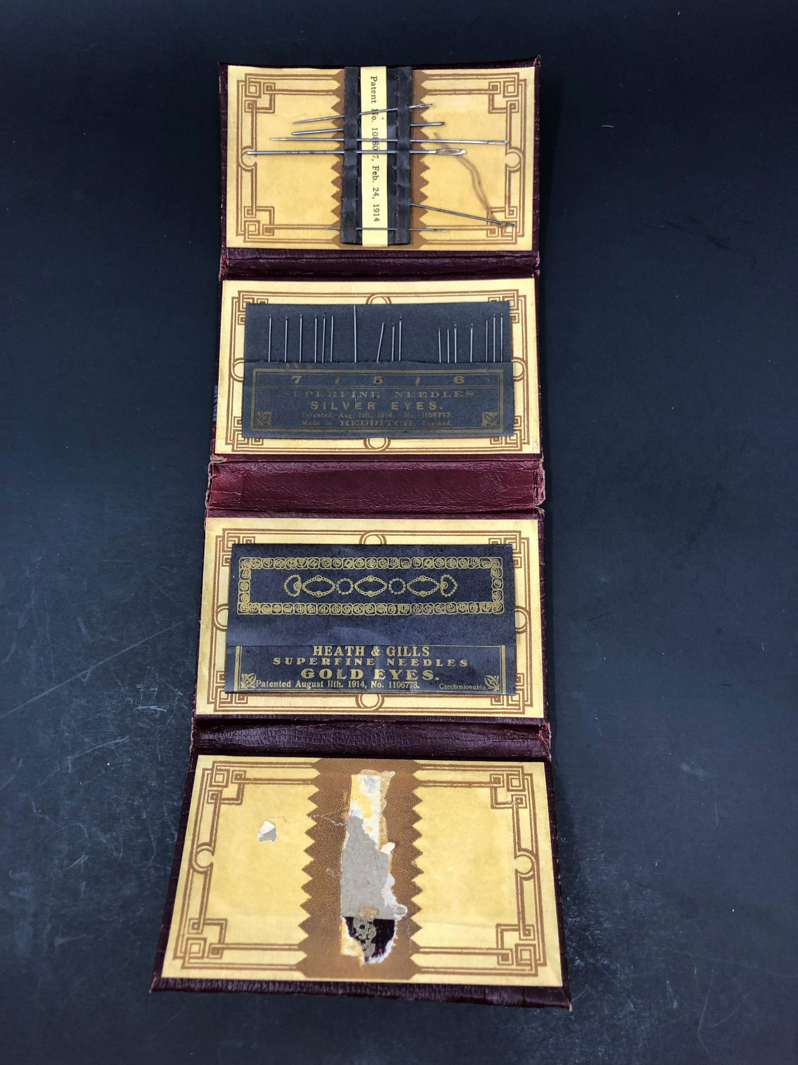 1914 Patent HEATH & GILLS Gold Eye Sewing Needles Kit (1 of 6)