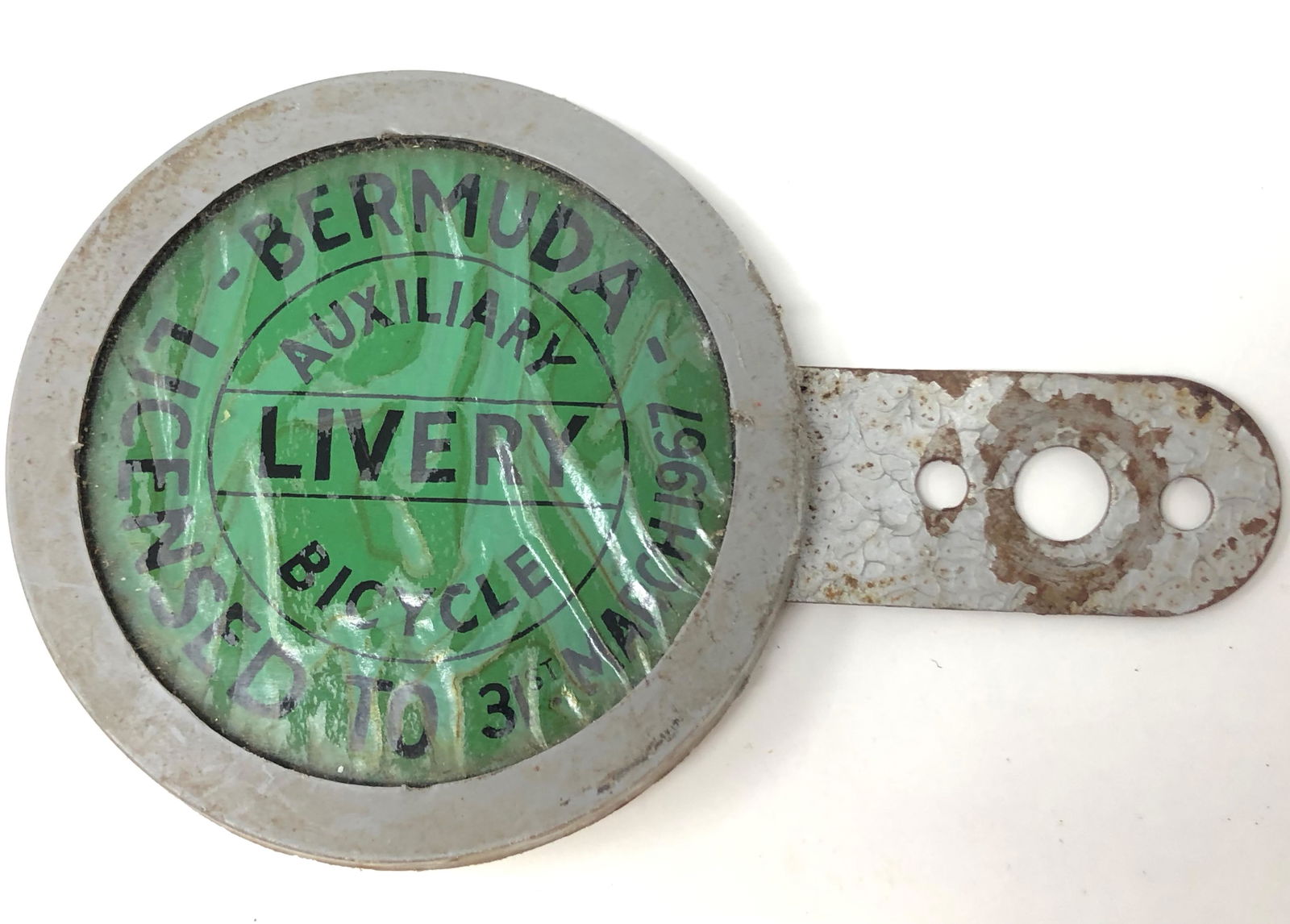 BERMUDA LIVERY BICYCLE LICENSE  to 31st March 1967 (1 of 2)