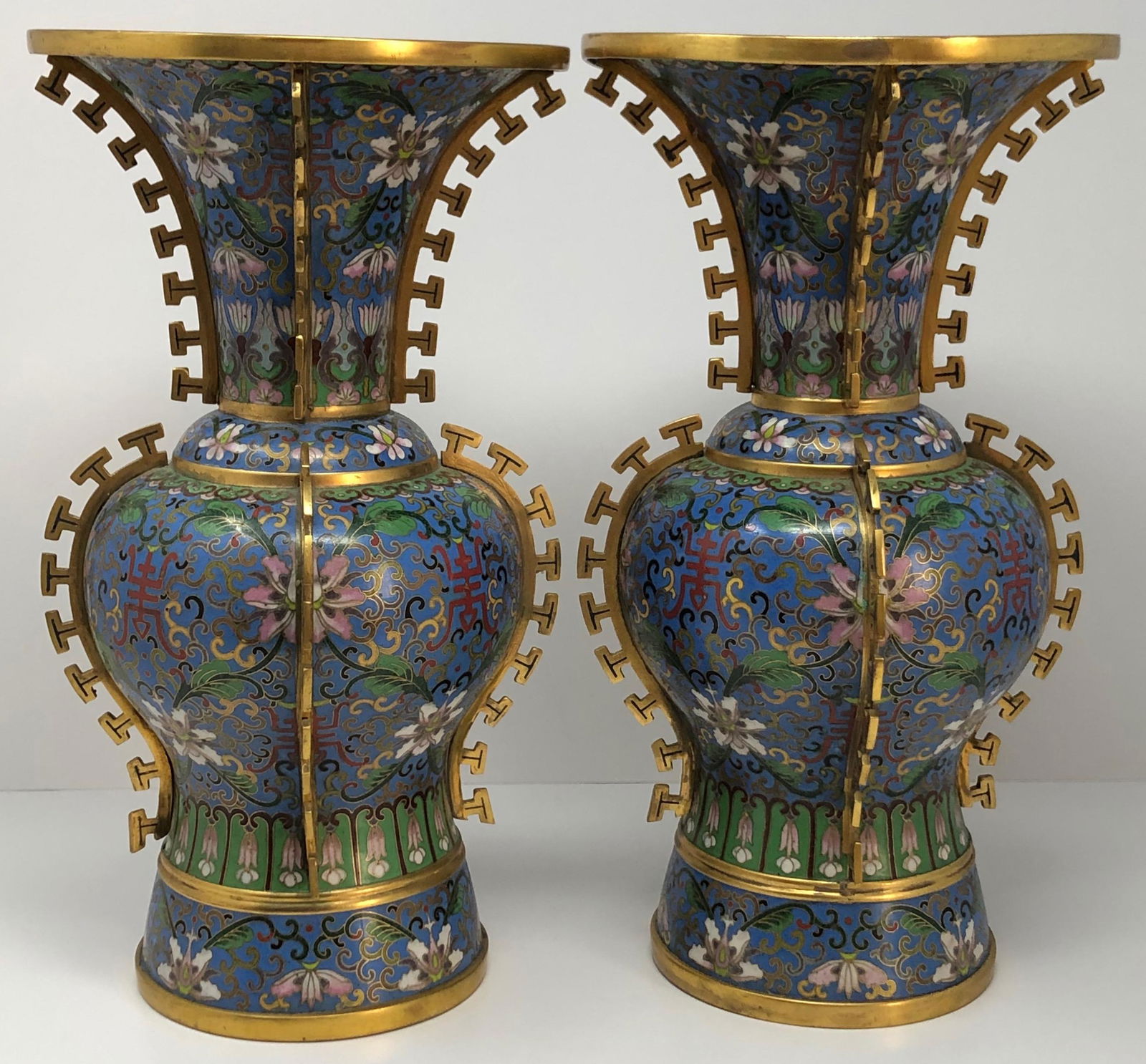 Vintage Pair Chinese CloisonnÃ© vases (1 of 9)