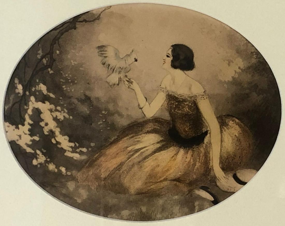 Louis Icart color etching (1 of 3)