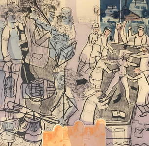 Warrington Colescott Music Medicine and sports Etching 20/50