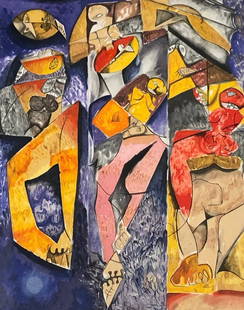 Signed 639/2500 ALEXANDRA NECHITA 98 Cubism Lithograph: Description: Signed 639/2500 ALEXANDRA NECHITA 98 Cubism Lithograph, pencil signed and numbered by the artist. Approximate measurements: 32 x 39 total in frame, 12 x 27 inches art image area. 