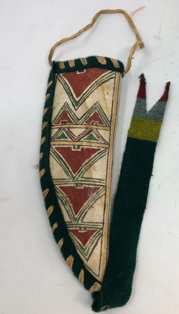Native American Hand painted leather Parfleche knife sheath (1 of 2)