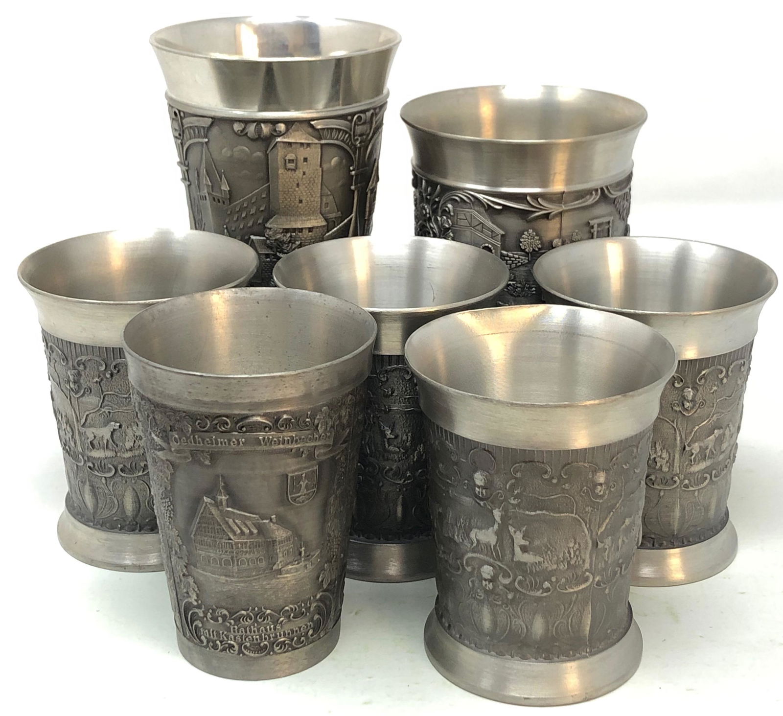 (7) German Pewter Drinking Cups (1 of 9)