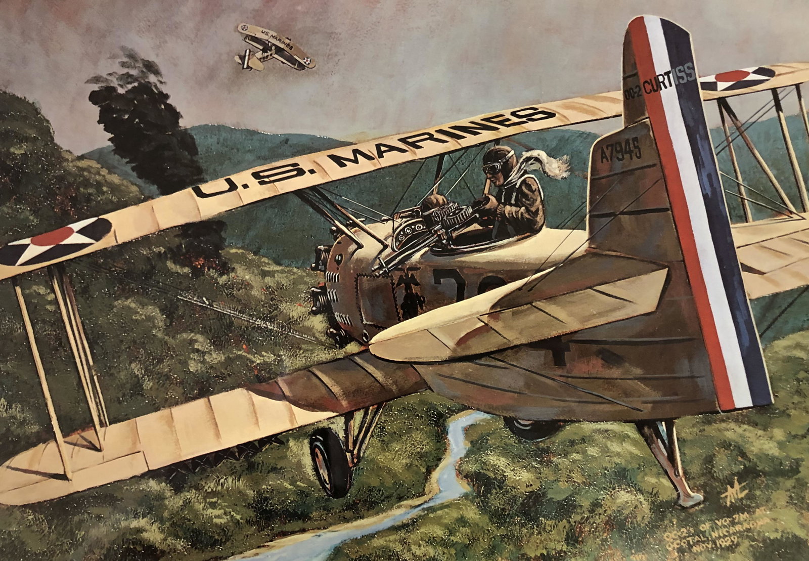 OC-2 NICARAGUA 1929 A.M. LEARY US MARINE CORPS ART COLLECTION (1 of 5)