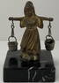 Vintage 1940s Bronze marble Girl carrying water pails
