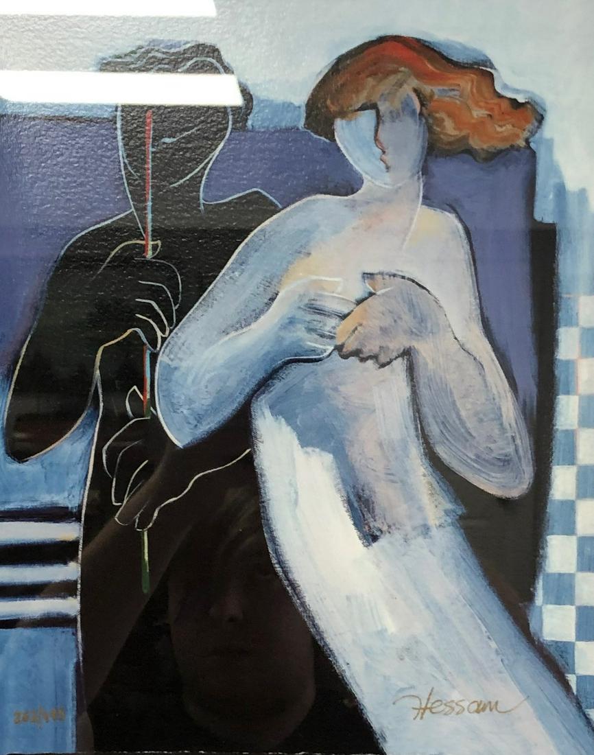 Signed Hessam Abrishami Wing of the morning lithograph 262/495: Description: Signed Hessam Abrishami Wing of the morning lithograph 262/495Measurement approximate: Frame: 21 x 19 / Image: 16 x 14” InchesMaterial: Paper