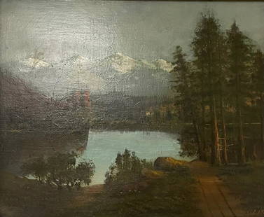 Signed O LANG Hudson River School Oil Painting: Description: Signed O LANG Hudson River School Oil Painting On Board. Measurement approximate: 24 x 20 Frame /22 x 18 Image (Inches) Material: Oil on Board