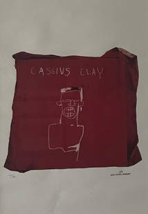 Jean Michel Basquiat Lithograph / Signed and numbered: Description: Jean Michel Basquiat Lithograph / Signed and numbered Measurement approximate: 22 x 19 (Inches). Material: Paper