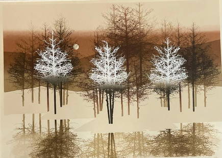 Pencil signed Lithograph / Winter trees No. 179 / 275: Description: Pencil signed Lithograph / Winter trees No. 179 / 275Medium: PaperMeasurement approximate: 26 x 32 Frame/ 22 x 28 Image (Inches).