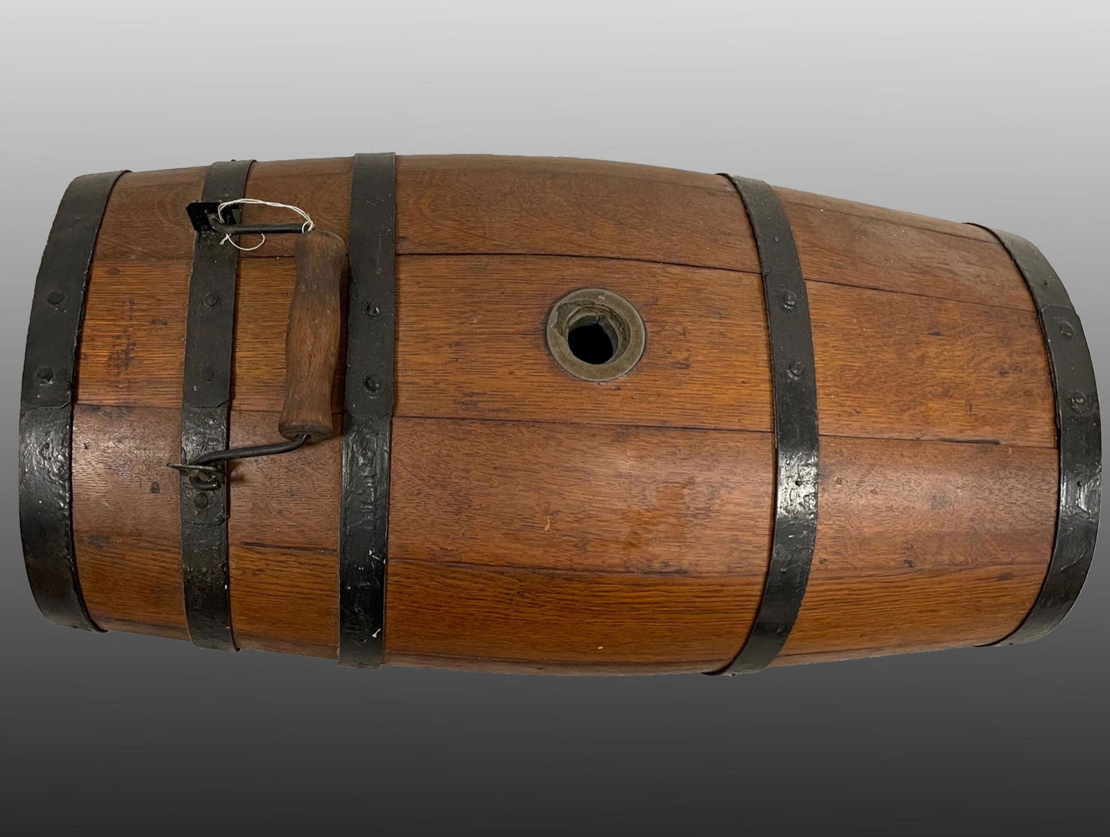 Civil war Era Wooden Whisky barrel flask/ Handle (1 of 6)