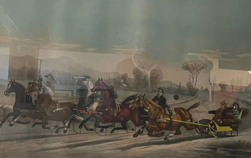 CURRIER AND IVES / A CRUSH FOR THE LEAD LITHOGRAPH: Description: CURRIER AND IVES / A CRUSH FOR THE LEAD LITHOGRAPHMedium: Lithograph paperMeasurement approximate: 21x29
