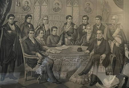 CURRIER AND IVES/ IRELAND'S ILLUSTRIOUS SONS LITHOGRAPH: Description: CURRIER AND IVES/ IRELAND'S ILLUSTRIOUS SONS LITHOGRAPH. Medium: Lithograph paper. Measurement approximate: 30 X 23 Image (Inches).