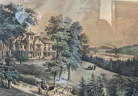 CURRIER AND IVES/LIFE IN THE COUNTRY LITHOGRAPH: Description: CURRIER AND IVES/LIFE IN THE COUNTRY LITHOGRAPHMedium: Lithograph paperMeasurement approximate: 21 X 17 Image (Inches).