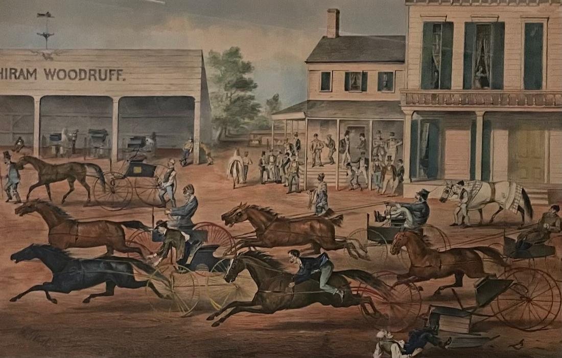 CURRIER AND IVES/ COMING FROM THE TROT/ LITHOGRAPH (1 of 7)