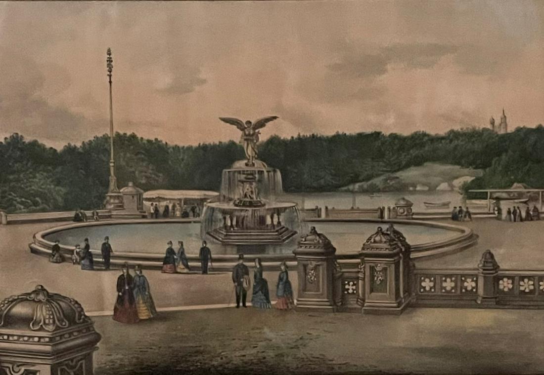 CURRIER AND IVES / BETHSIDA NEW YORK CITY/ LITHOGRAPH (1 of 7)