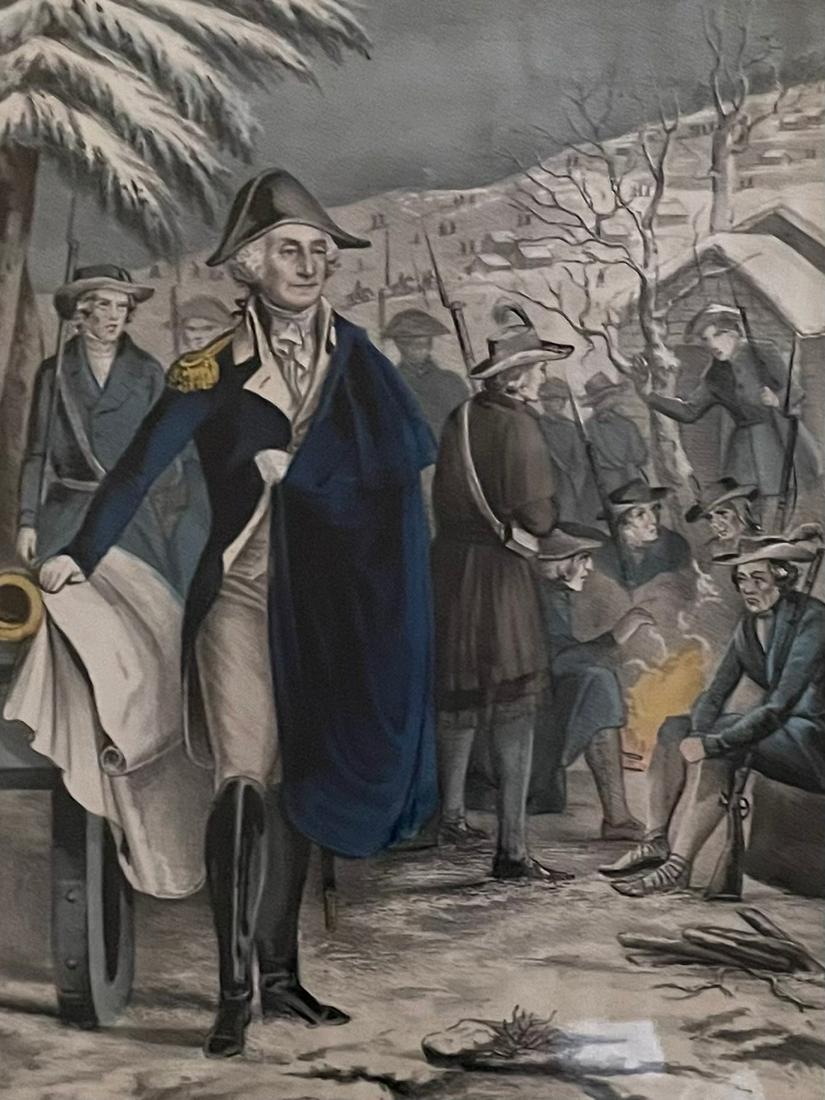 CURRIER AND IVES / WASHINGTON AT VALLEY FORCE / LITHOGRAPH (1 of 6)