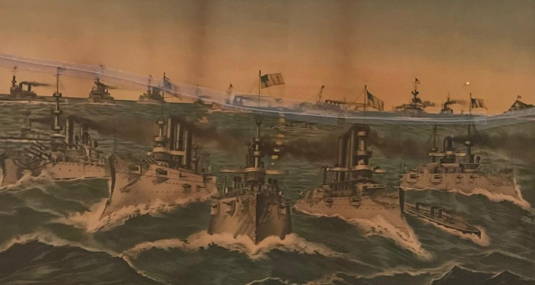 CURRIER AND IVES /VICTOROUS FLEET IN CUBAN WATERS / LITHOGRAPH (1 of 6)