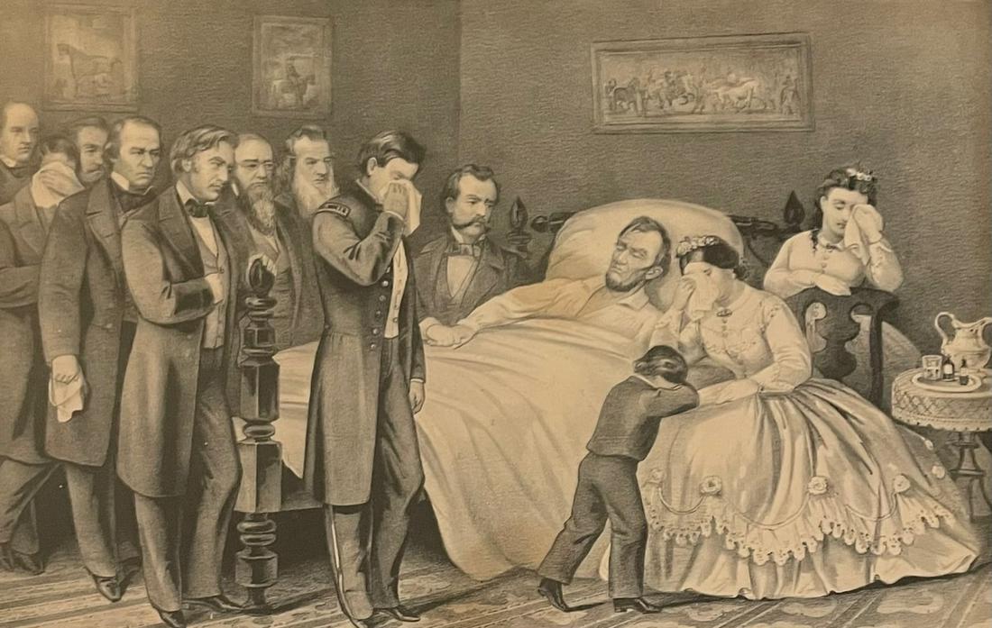 CURRIER AND IVES / DEATH OF ABRAHAM LINCOLN/ LITHOGRAPH (1 of 8)