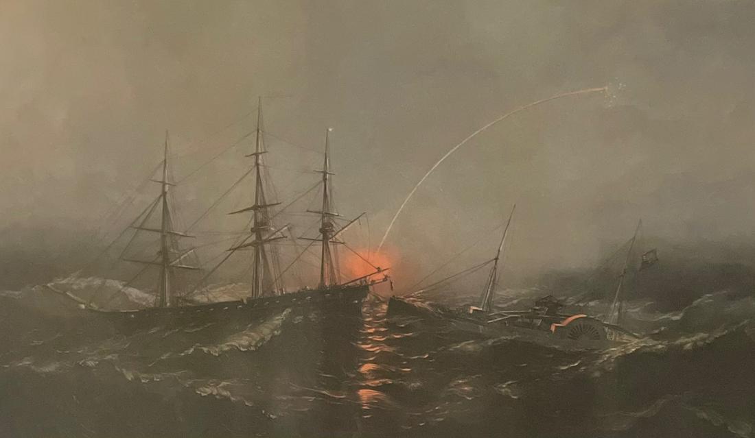 CURRIER AND IVES / UNITED STATES FRIGATE SABINE/ LITHOGRAPH (1 of 6)