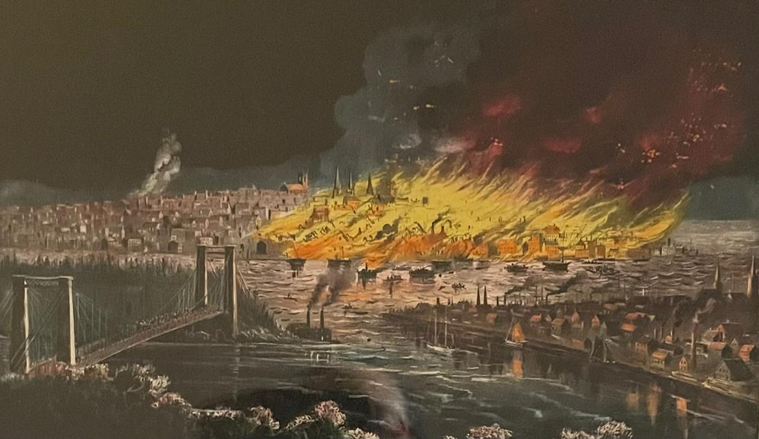 CURRIER AND IVES / GREAT FIRE ST. JOHNS/ LITHOGRAPH (1 of 7)