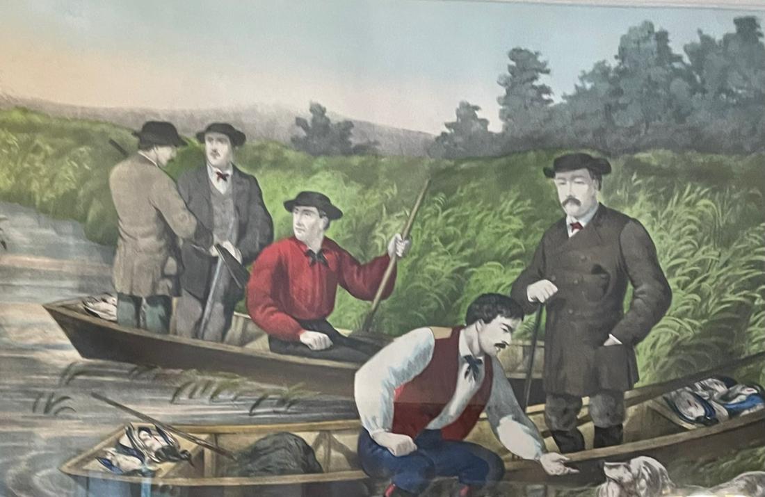 CURRIER AND IVES / AMERICAN HUNTING SCENE / LITHOGRAPH (1 of 5)