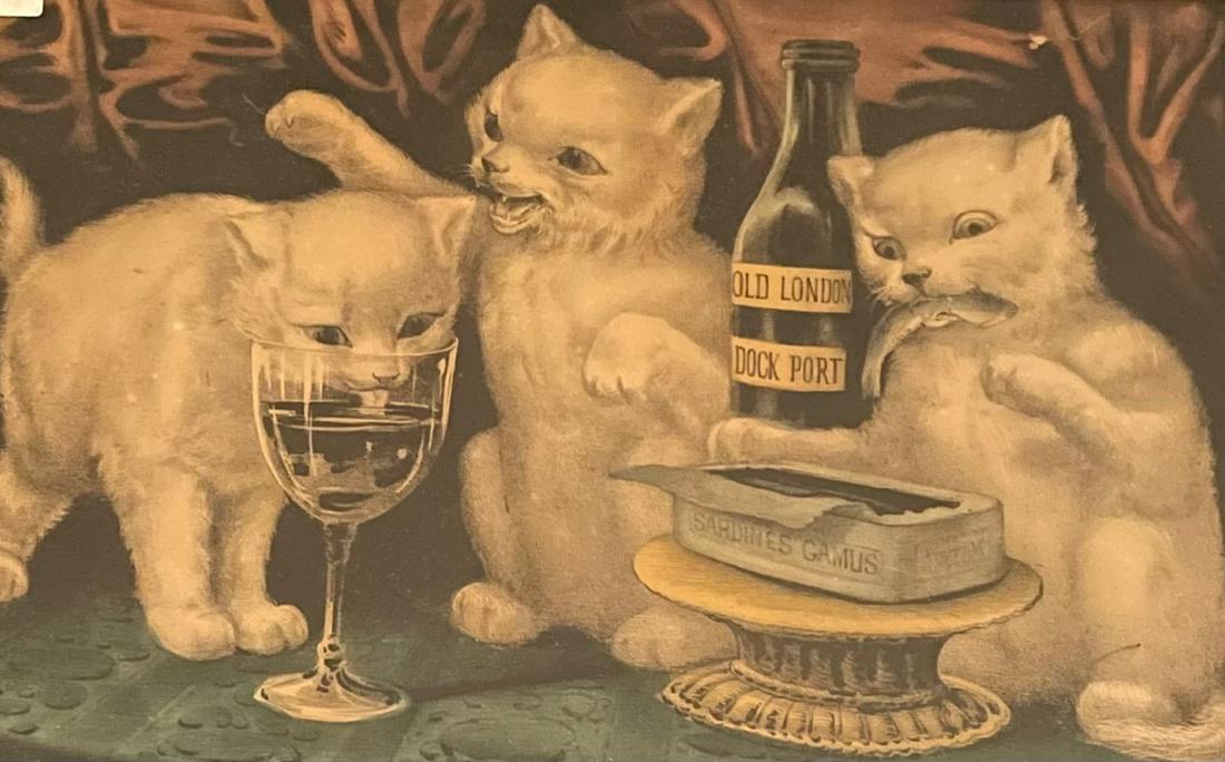 CURRIER AND IVES / Three Jolly Kittens / Lithograph (1 of 6)