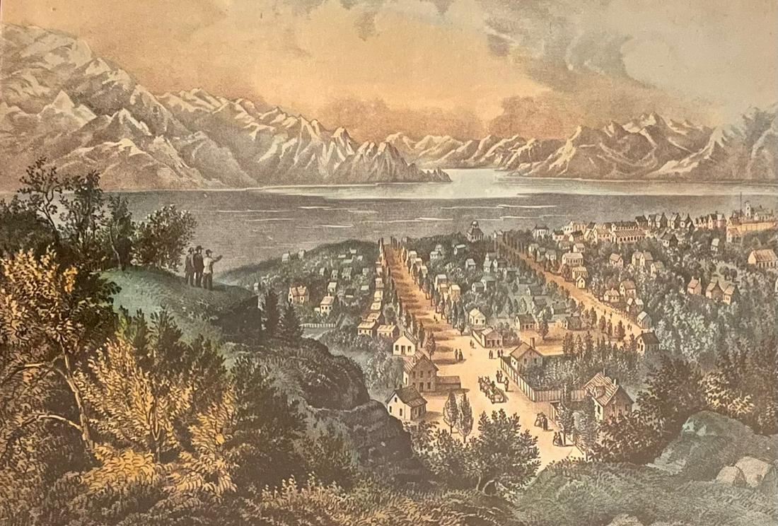 CURRIER AND IVES /THE GREAT SALT LAKE / LITHOGRAPH (1 of 4)