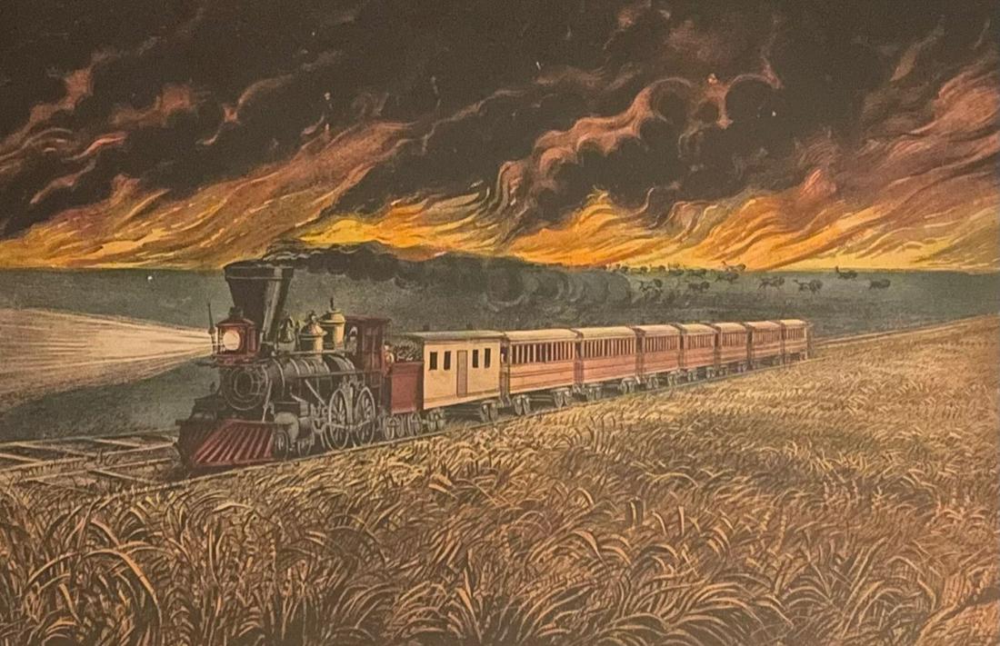 CURRIER AND IVES /PRAIRIE FIRES OF THE GREAT WEST / LITHOGRAPH (1 of 6)