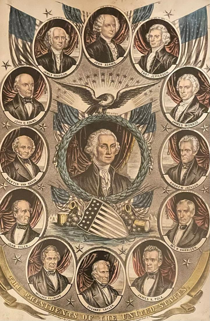 CURRIER AND IVES / PRESIDENTS OF THE UNITED STATES / LITHOGRAPH (1 of 5)